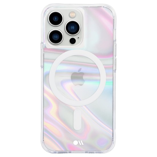 Husa Case Mate MagSafe Soap Bubble, iridescent Apple iPhone 13 Pro, transparent/curcubeic (Case Mate, iPhone 13 Pro) by www.silkase.ro Husa Case Mate MagSafe Soap Bubble, iridescent Apple iPhone 13 Pro, transparent/curcubeic (iPhone 13 Pro, CM046638) by www.silkase.ro